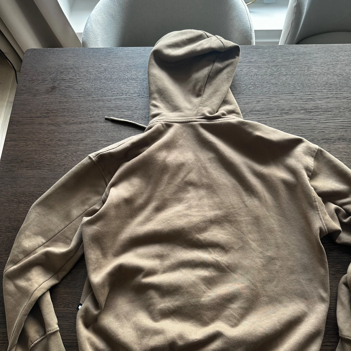 Brun hoodie med dragkedja - 1