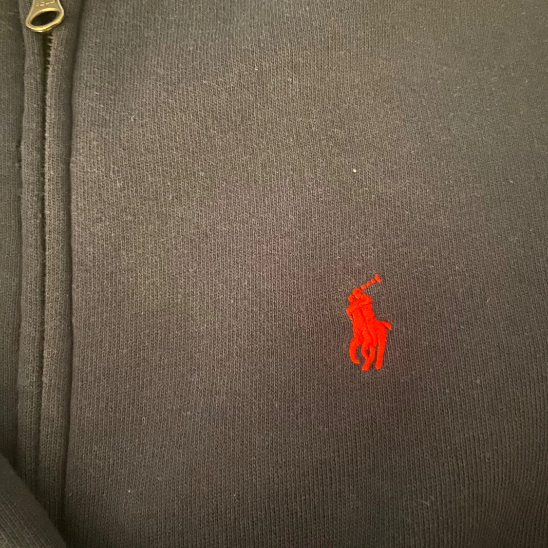 mörkblå zip hoodie polo ralph lauren - 1