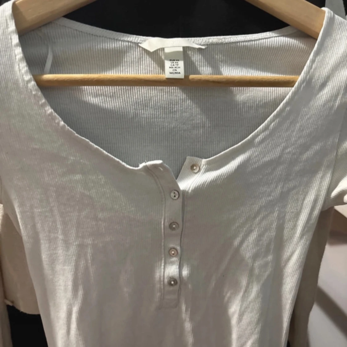 Vit långärmad topp från H&M - 1