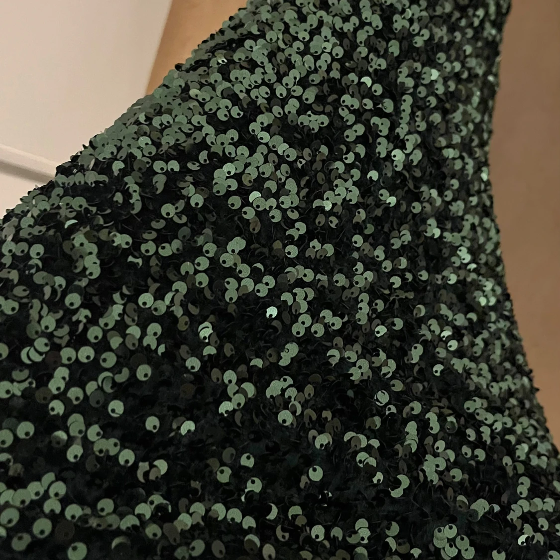 Grön paljett/ glitter bal klänning - 2