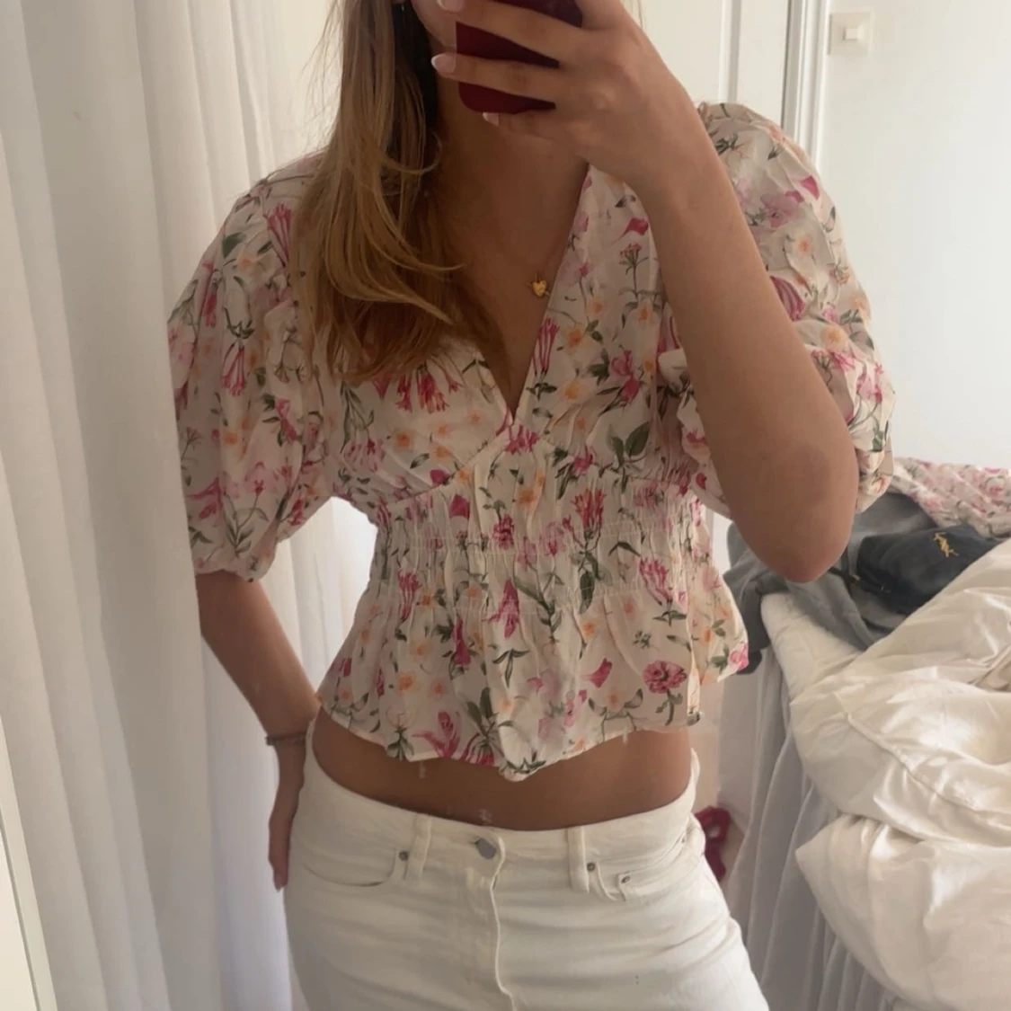 Jättesöt blommig blus