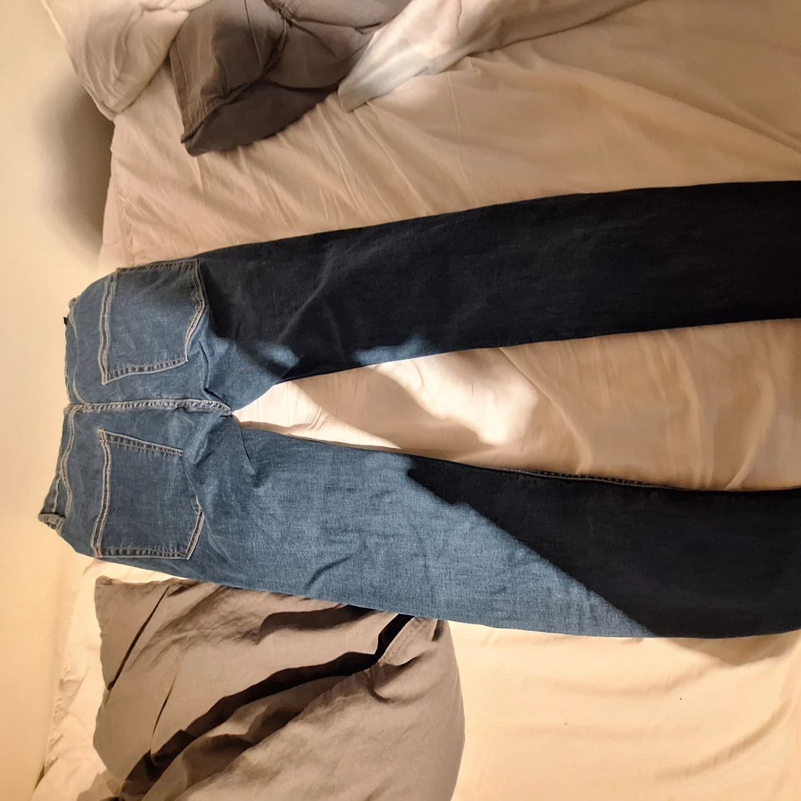 Blå jeansbyxor i klassisk modell M - 2