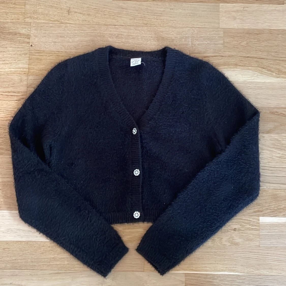 Svart fluffig kofta från Lindex 146/152