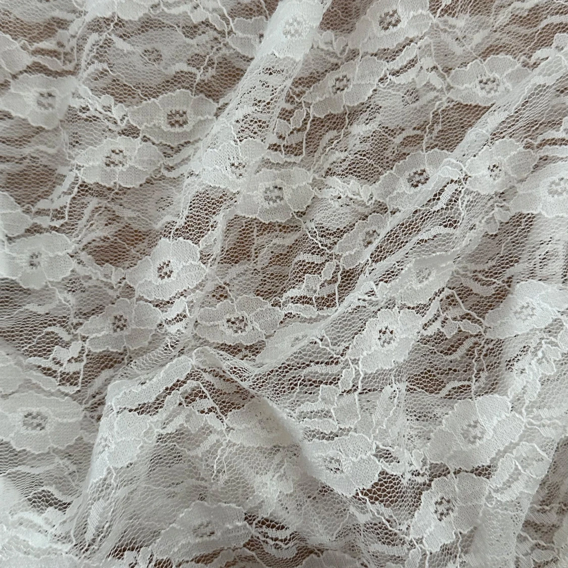 Vit spets off shoulder topp - 1