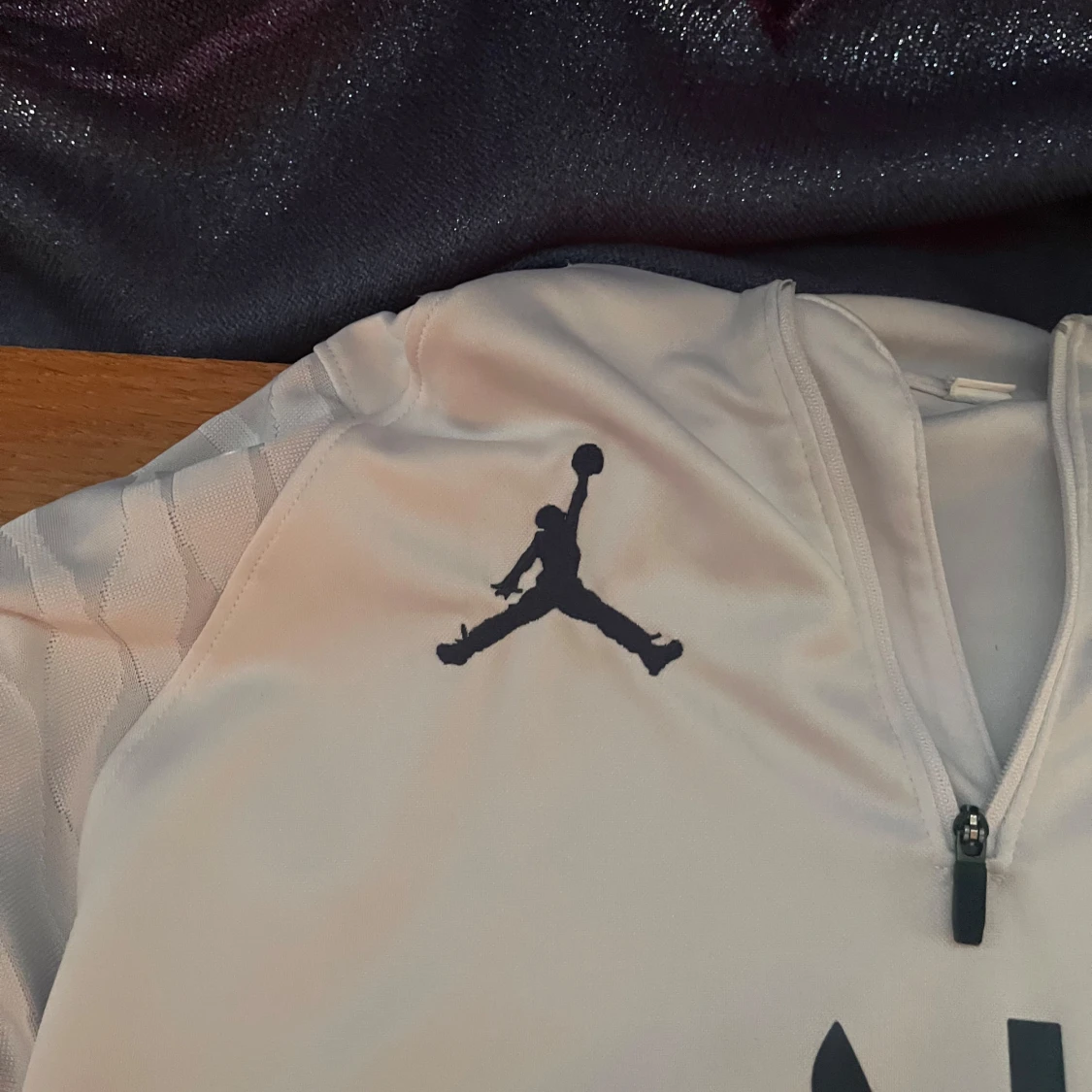 PSG x Jordan vit half zip tröja - 1