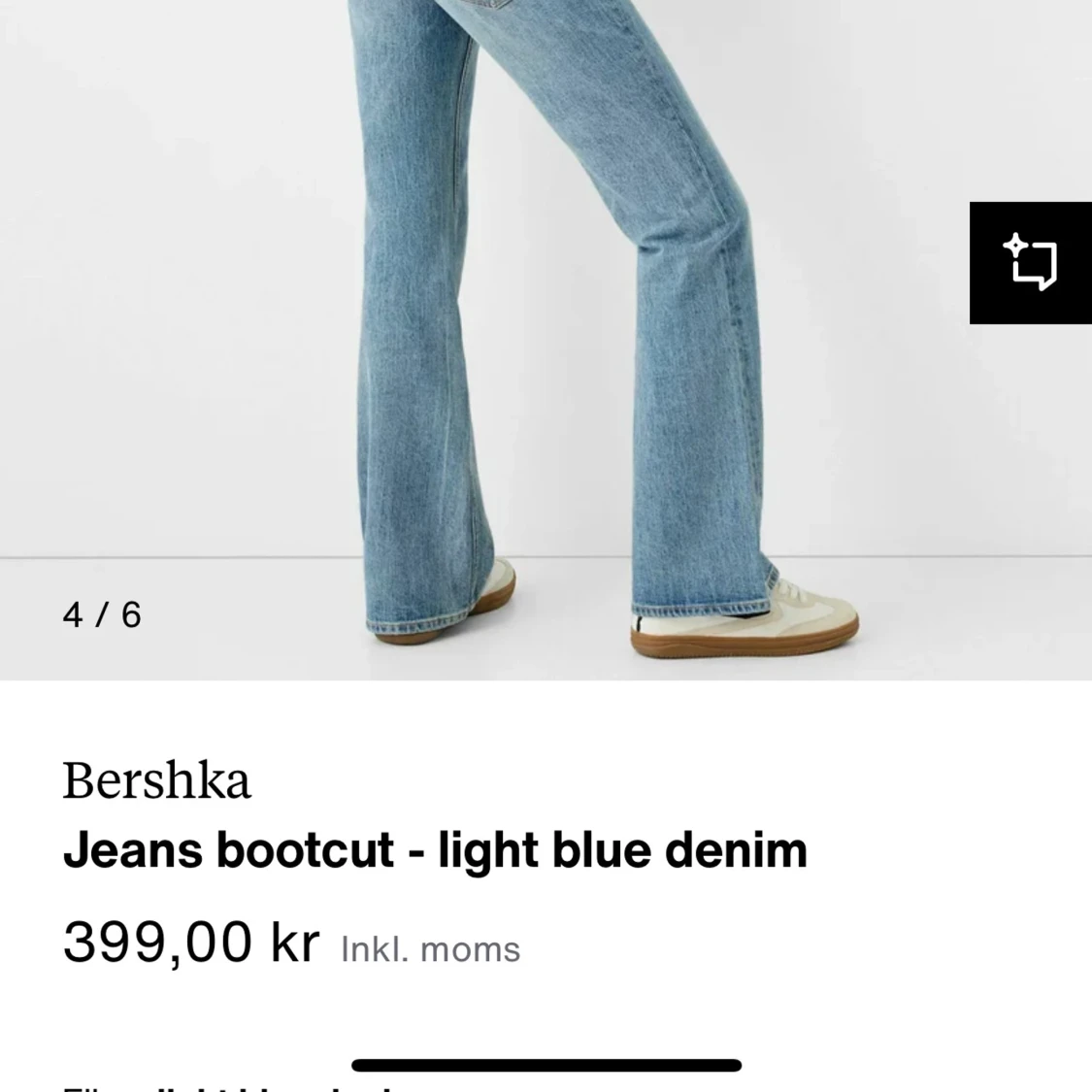 Bootcut jeans i ljusblå denim från Bershka - 1
