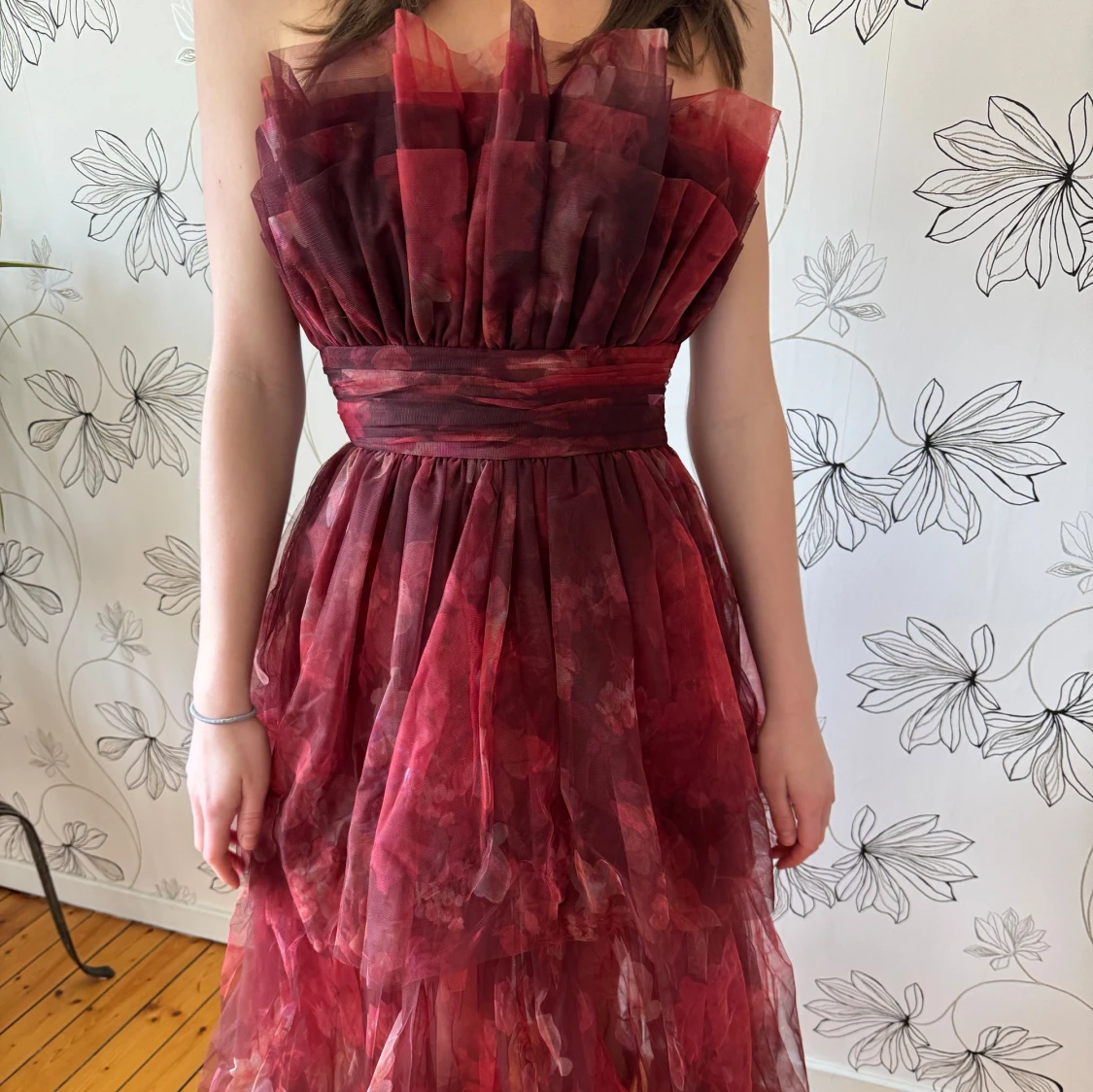 Vinröd balklänning  - 3