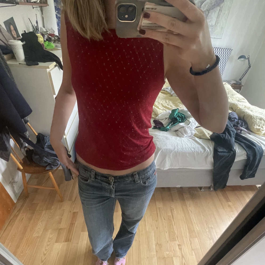 Glittrig röd topp!! - 90