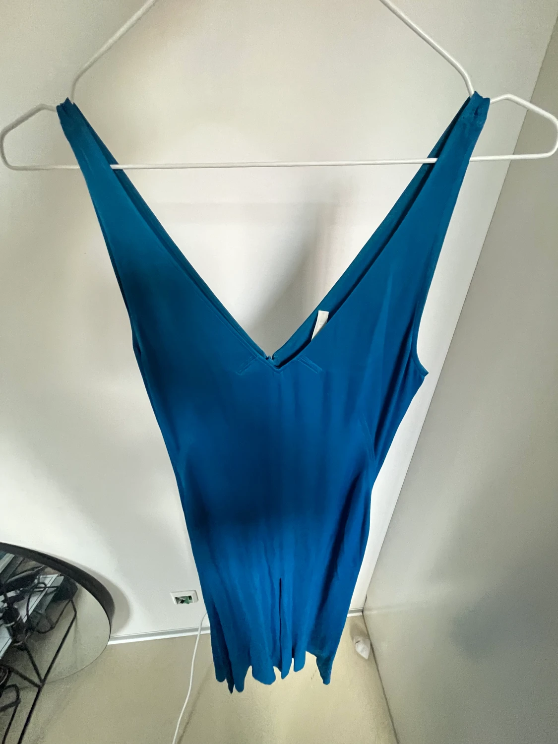 Maxiklänning blå satin - 90