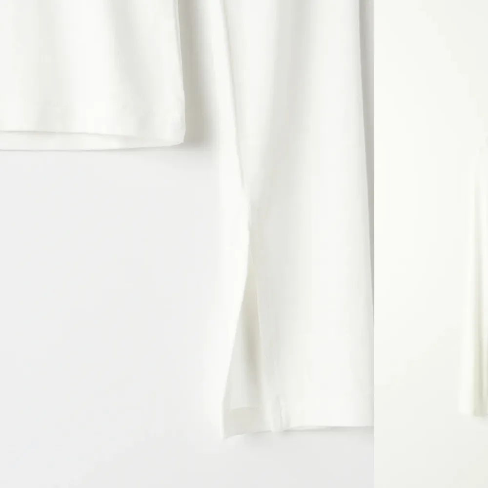Säljer denna vita långärmade populära tröja från Gina Tricot i Xs andvänd en gång så fin kvalite, skriv för egna bilder . Toppar.