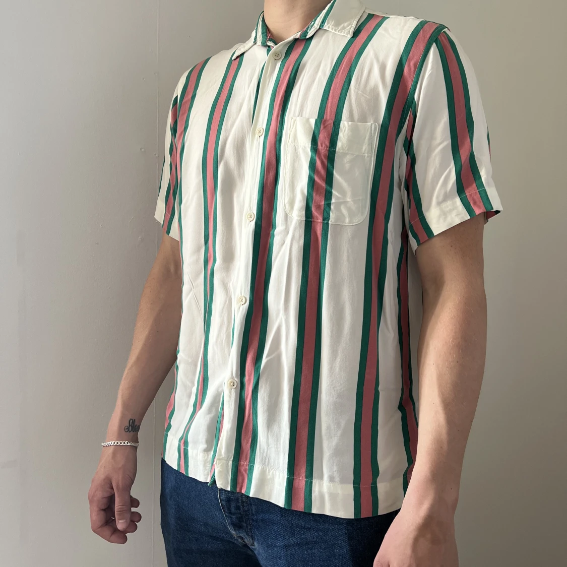 Randig kortärmad skjorta - Vailent - 90