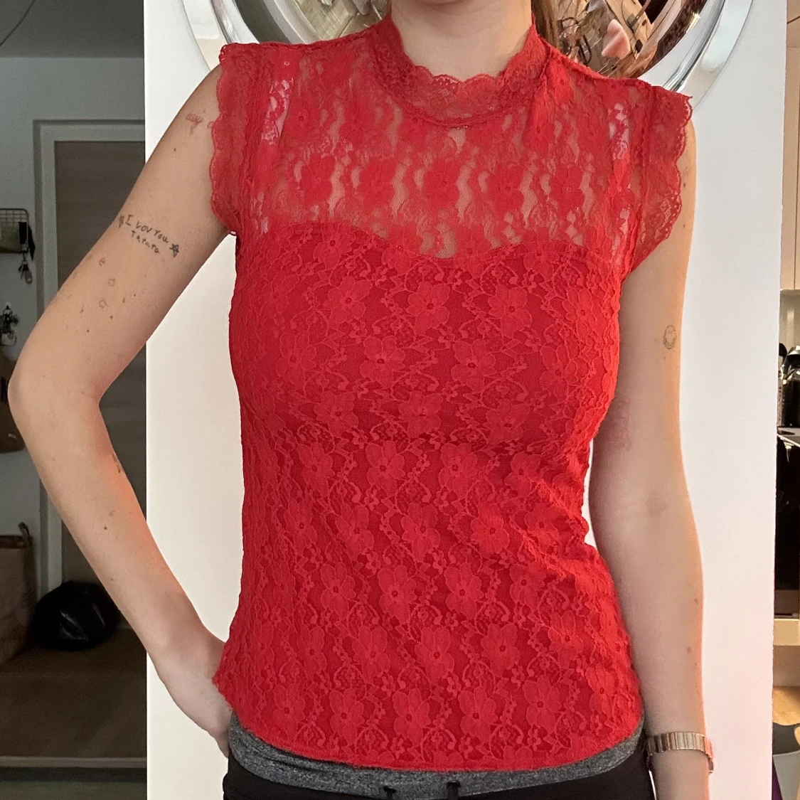 ❤️lace mock neck top❤️