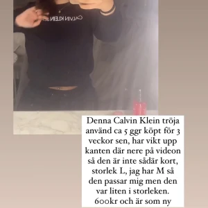 Calvin Klein tröja  - Info står på bilden och bilden är tagen från mitt insta konto där jag säljer kläder och annat men tänkte lägga ut allt här också!! 
