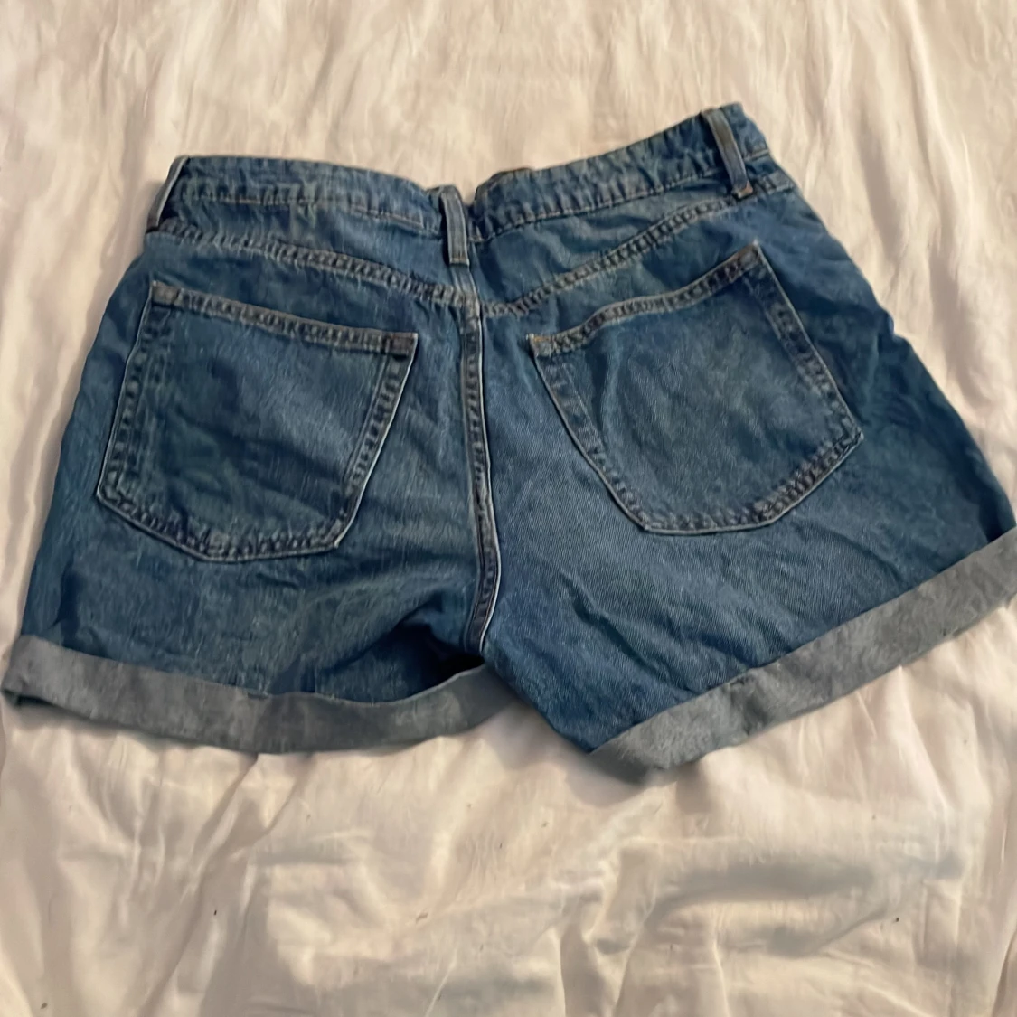 Blå jeansshorts - 90