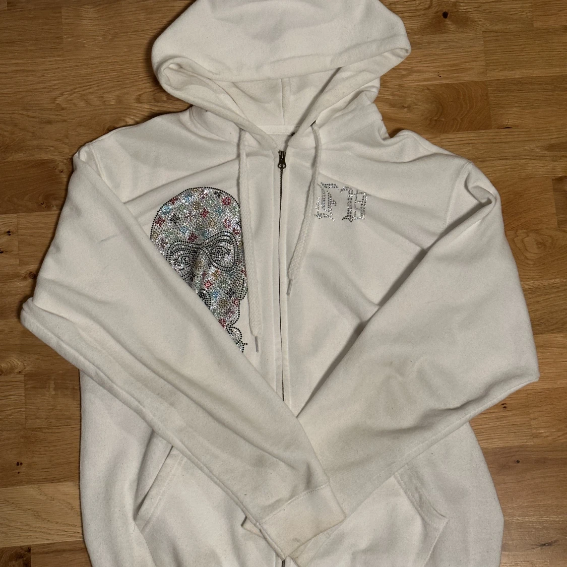 Rhinestone zip hoodie