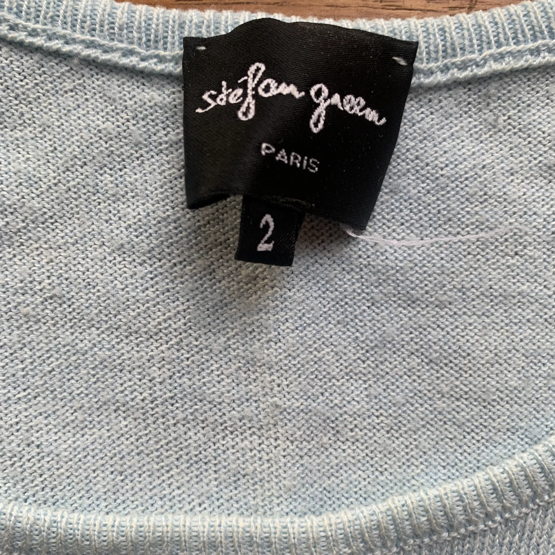 Ljusblå tunn stickad väst  - 91