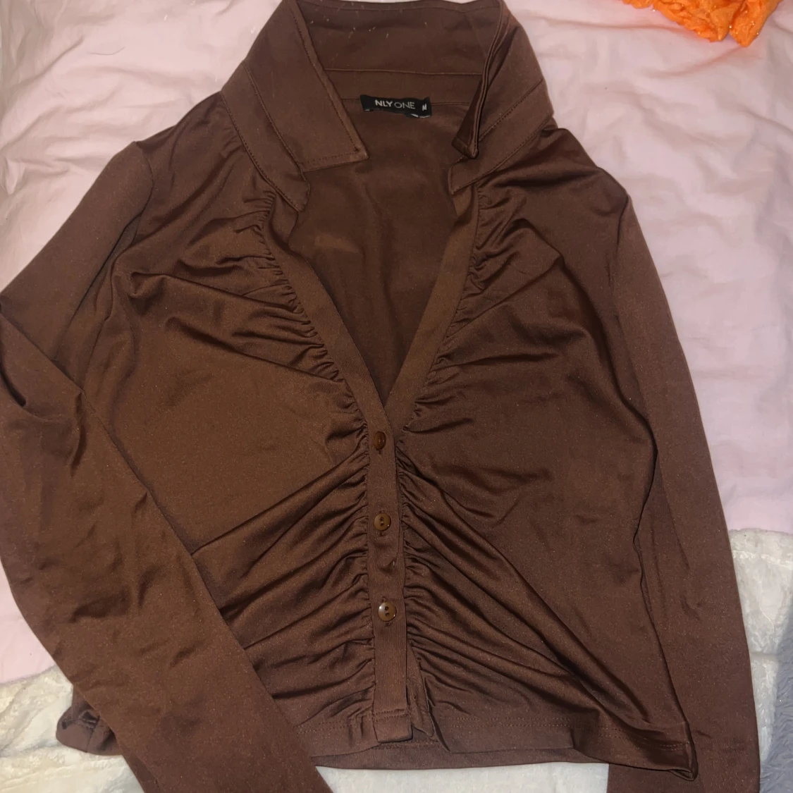 Långärmad brun tröja - 90