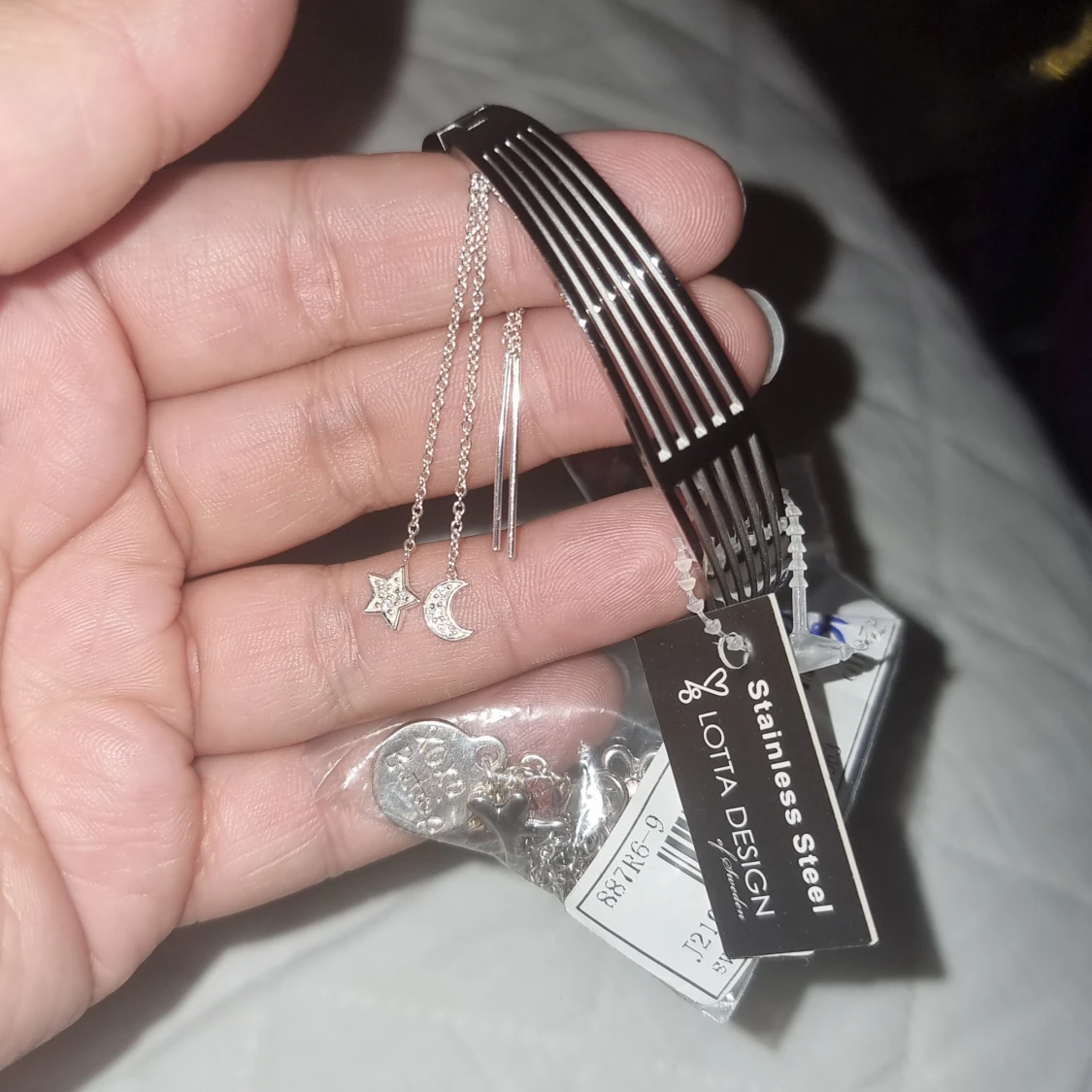 Sterling silver, Stainless steel +  - 91