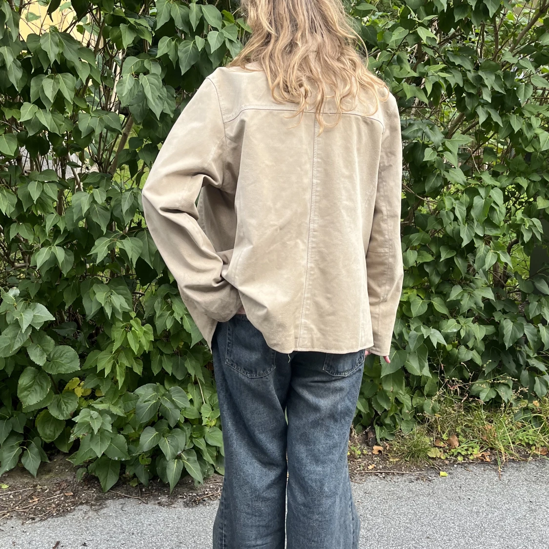 Vintage beige leather jacket  - 91