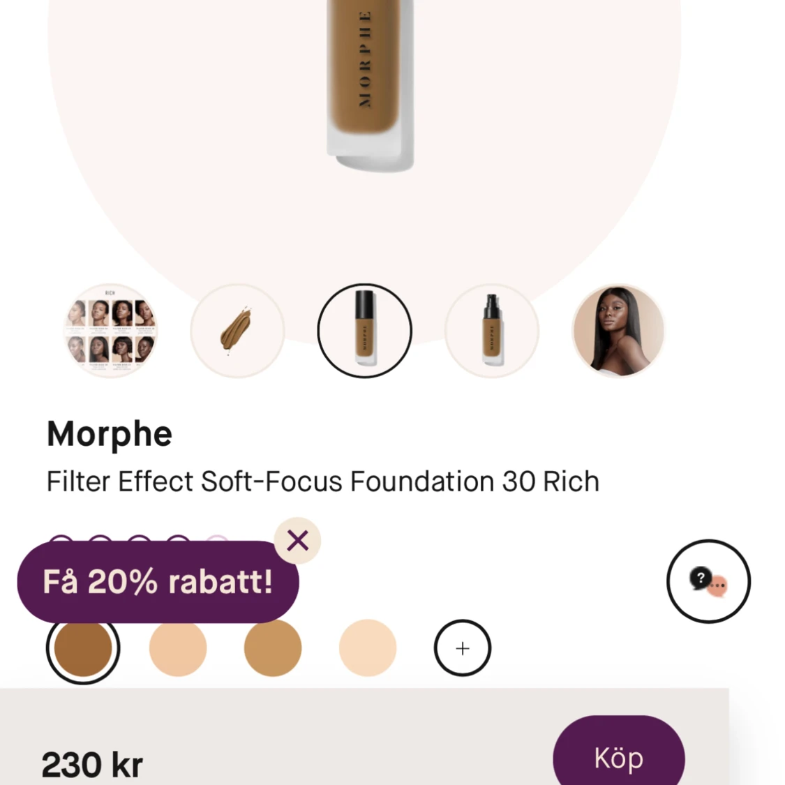 Morphe foundation den kostar ej 1kr ni får buda
