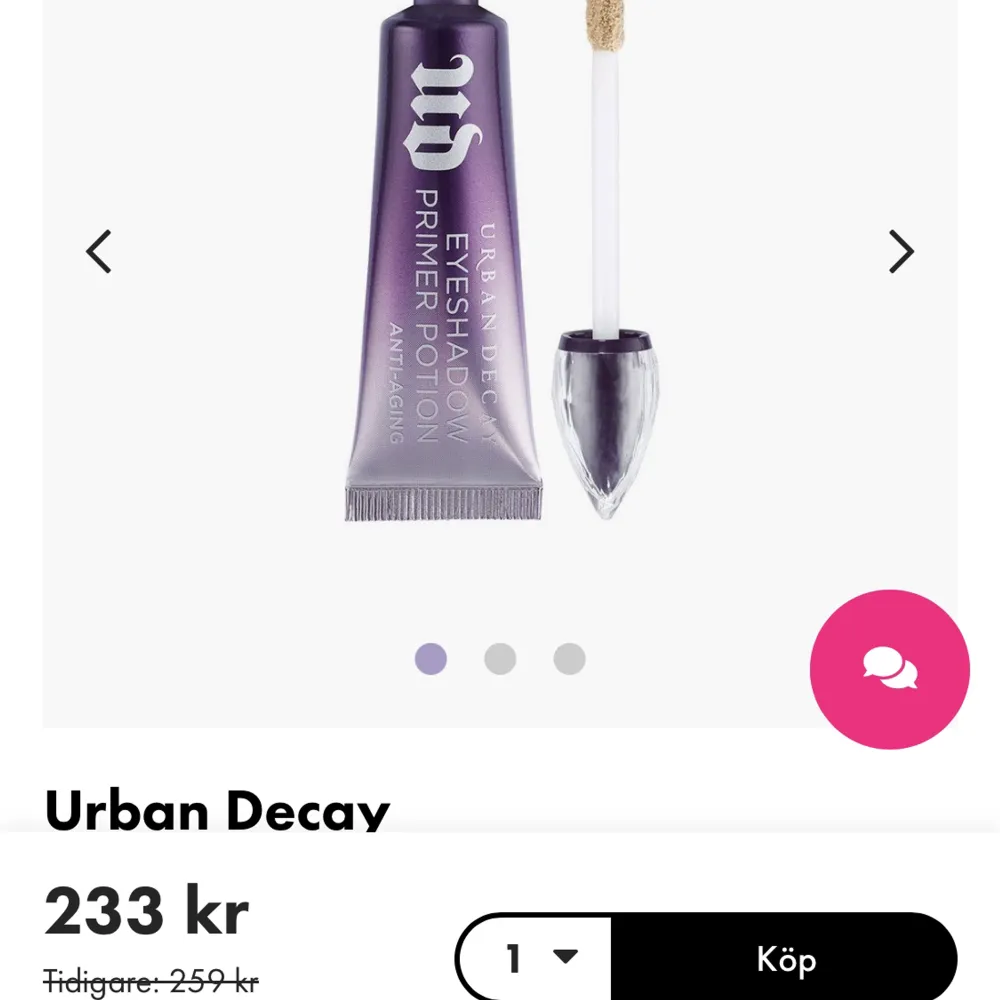 Få en nyapplicerad ögonlook som sitter hela dagen med Urban Decay Eyeshadow Anti-Ageing Primer Potion. En anti-ageing formula som enkelt glider över ögonlocken och lägger sig inte i veck – för en vibrerande färg som sitter hela dagen. Nypris 250 kr ❤️. Övrigt.