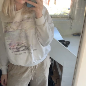 Vit tröja  - Vit tröja med tryck på framsidan, den är knappt använd och är i fint skick🤍