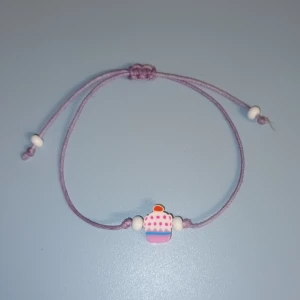Armband- Muffins - Armband - lila band med muffins berlock 