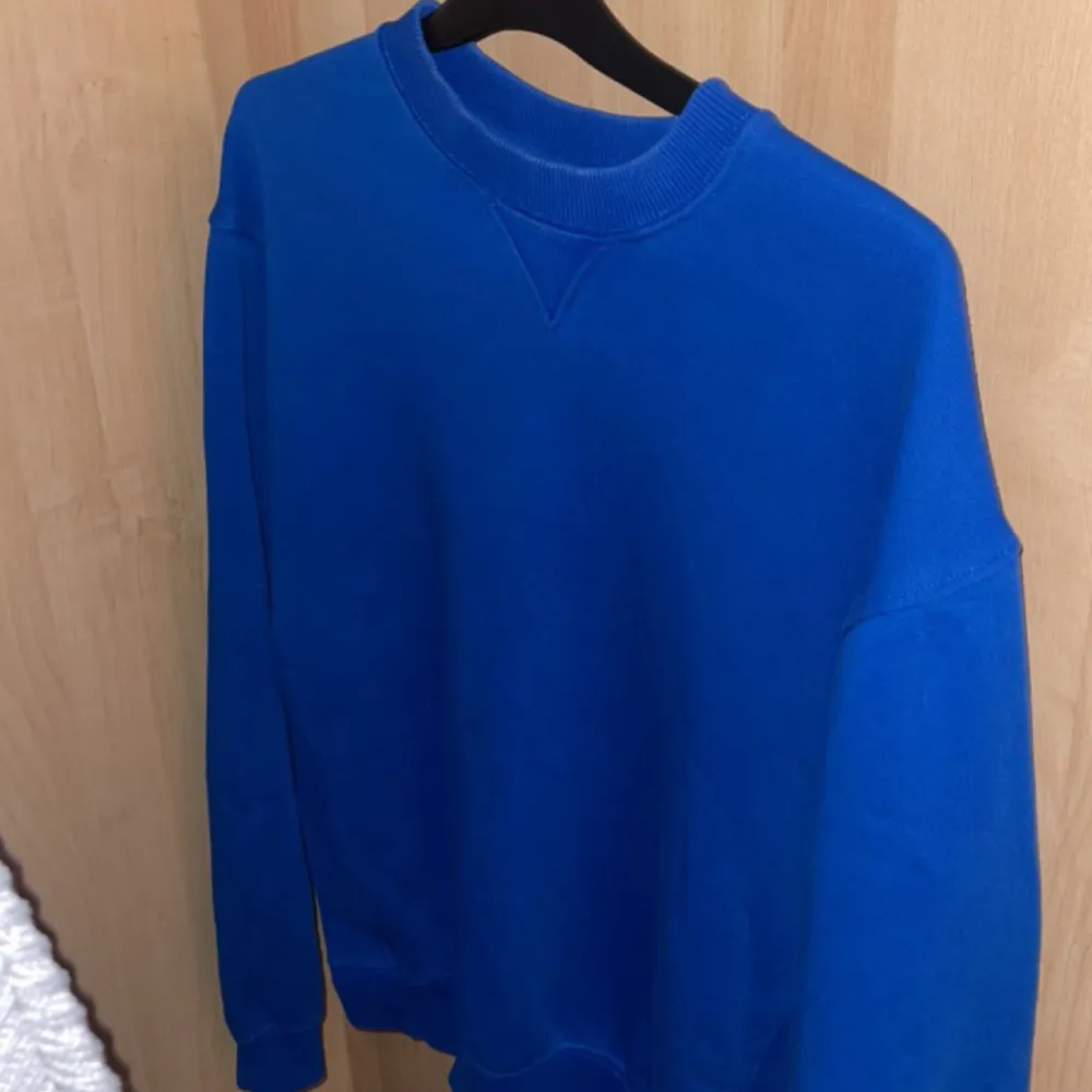 En zara blå tröja som sitter rätt bra bra skick och är inte så använd, säljs pga av den är för liten . Hoodies.