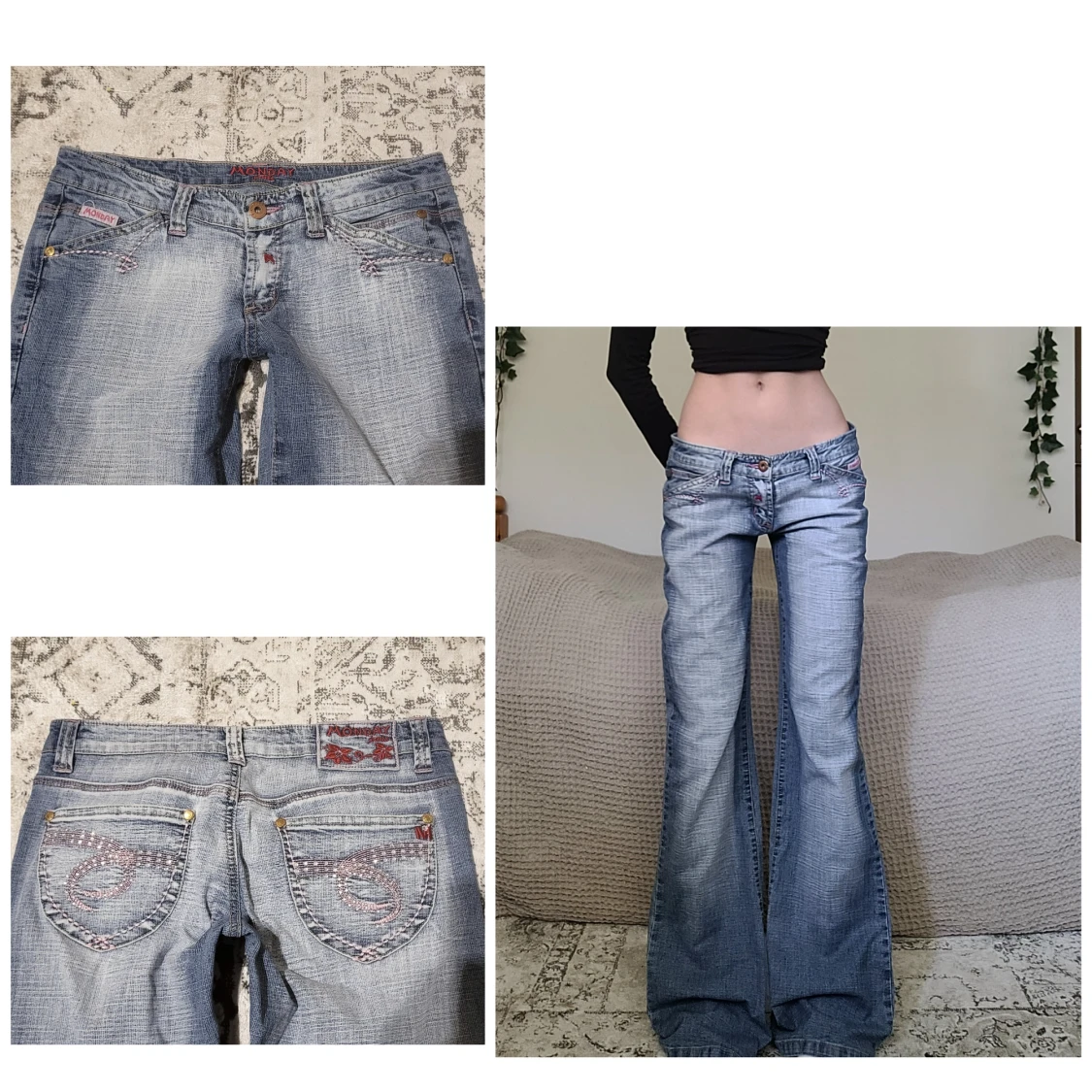 Lågmidjade jeans - 90