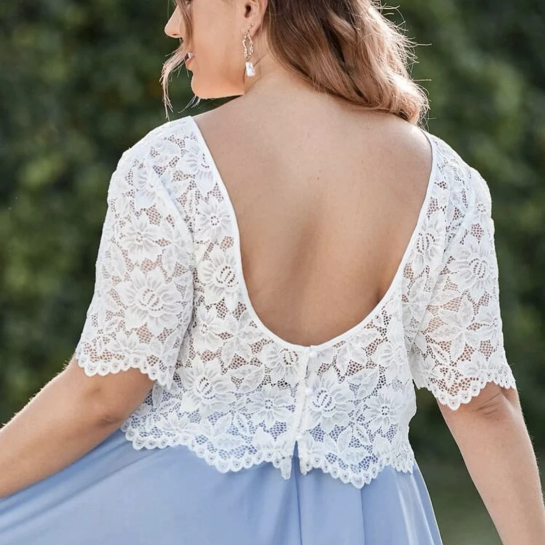 Vit spetstopp plussize - 91