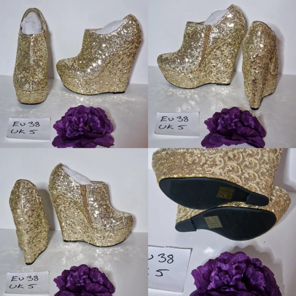 Kilklackar guld paljetter strl 38 - 90