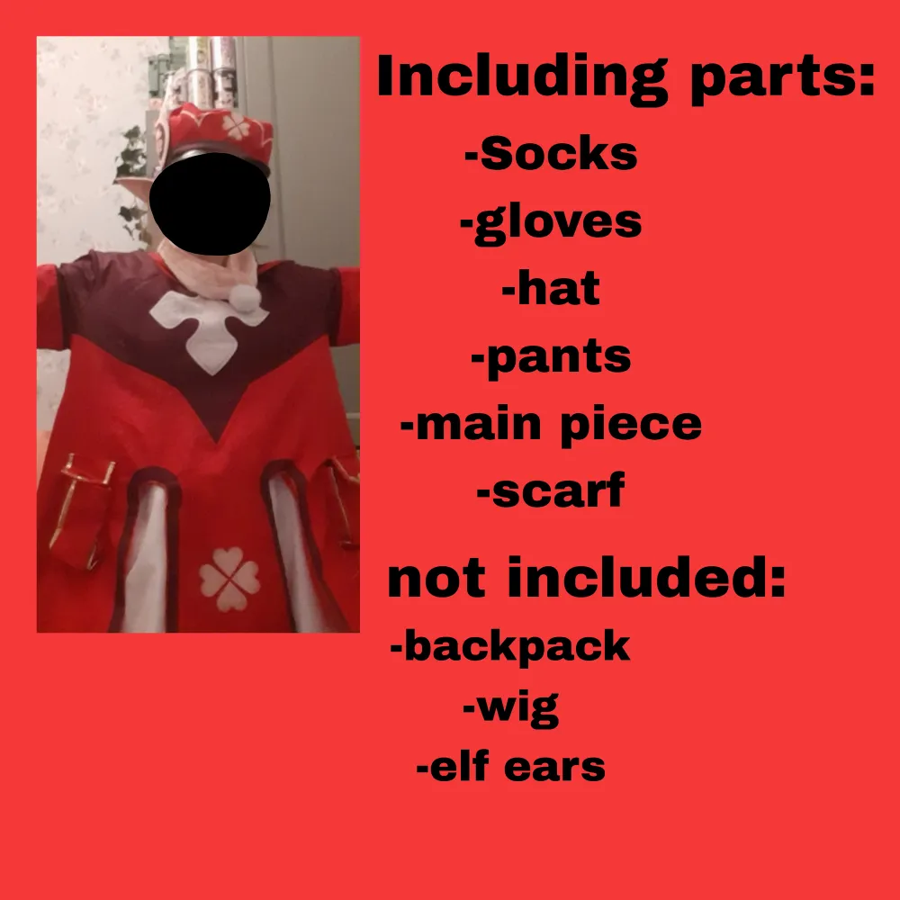 Im not including the wig and no parts are broken. You can see all the parts included on the second slide. Feel free to contact me if you want close up pics on the cosplay or if u have questions.No vision.The buyer pays for shipping and taxes if included. . Kostymer.