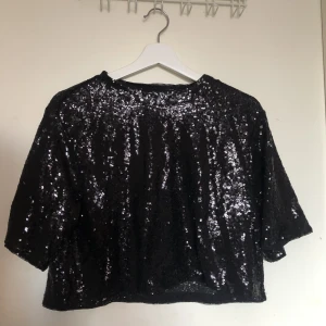 Glittrig topp! - Säljer denna glittriga topp från H&M, endast använd två gånger. Den är perfekt för tillfällen då man vill vara lite festligare och glittrar jättefint i kamerablixtar! 
