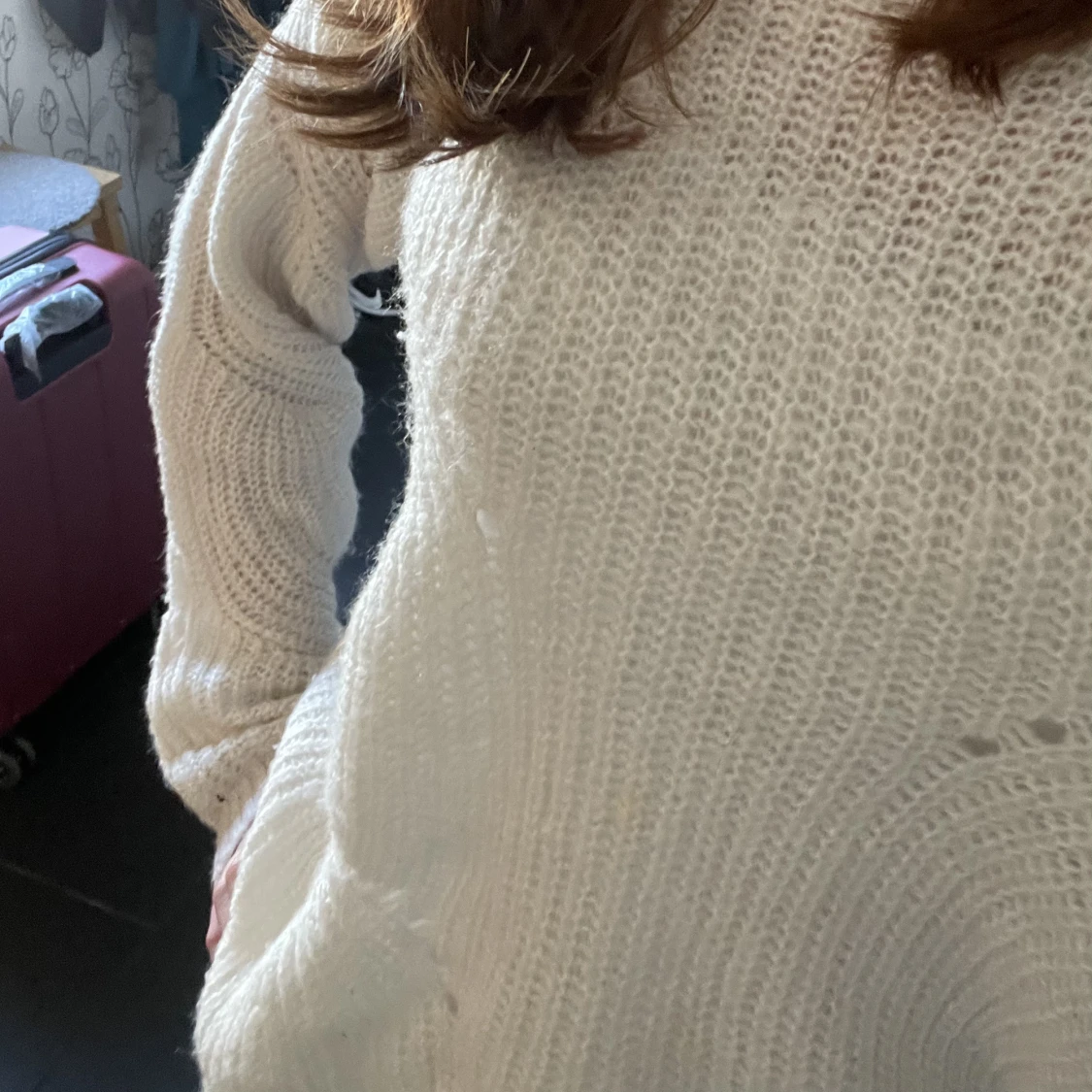 Vit stickad tröja 