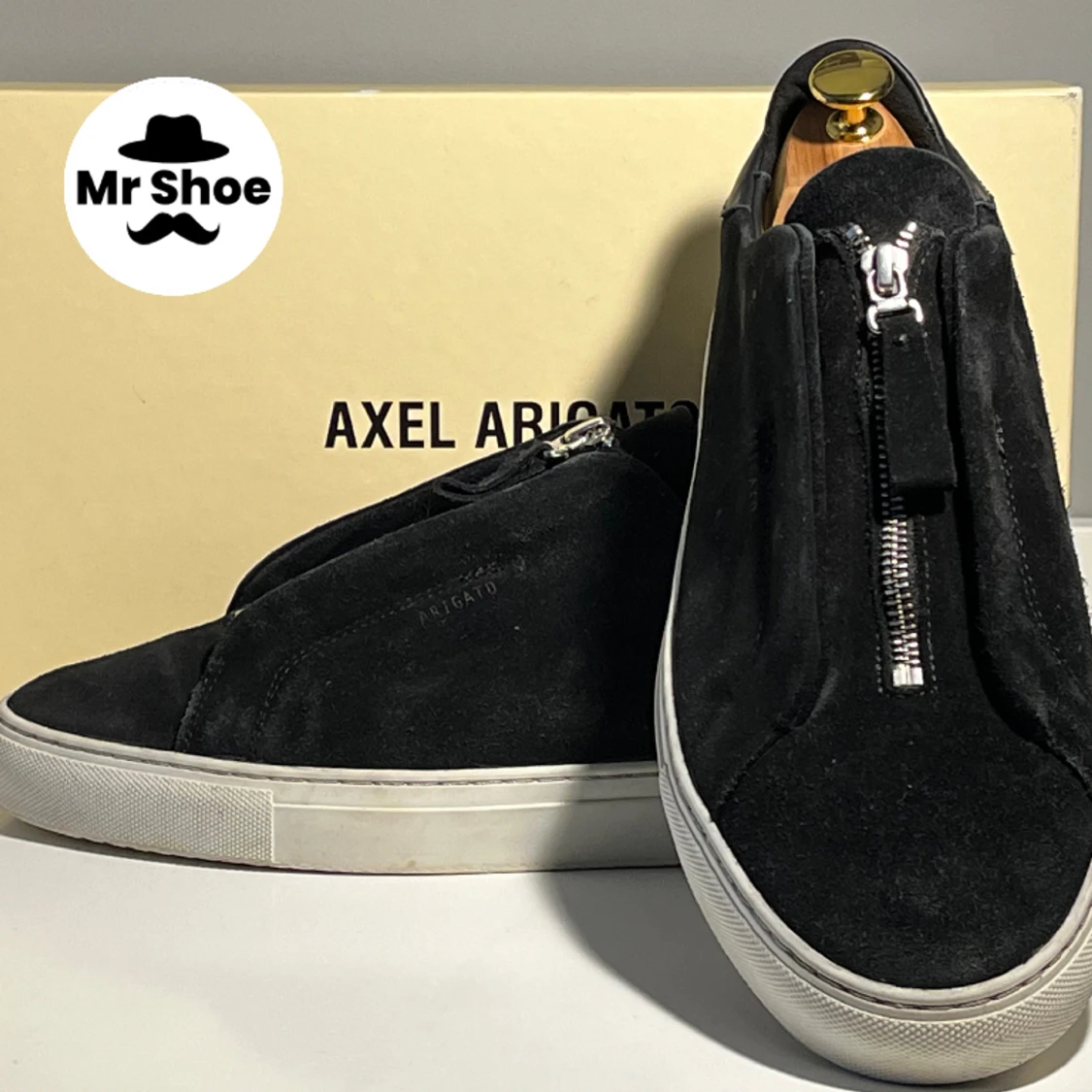 Axel Arigato Clean 90 Black Suede Zip - 90