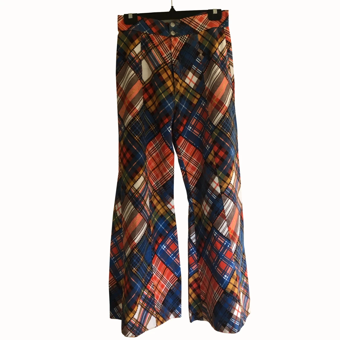 Vintage bootcut plaid byxor - 90