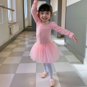 Long sleeves ballet dance wear  - - Cotton for the body part  - Condition: 90% new  - Soft tulle 