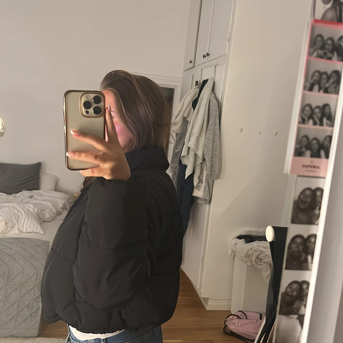 Svart pufferjacket - 90