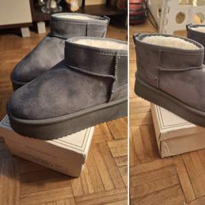 Uggsliknande skor i grå helt oanvända, säljer pga fel storlek