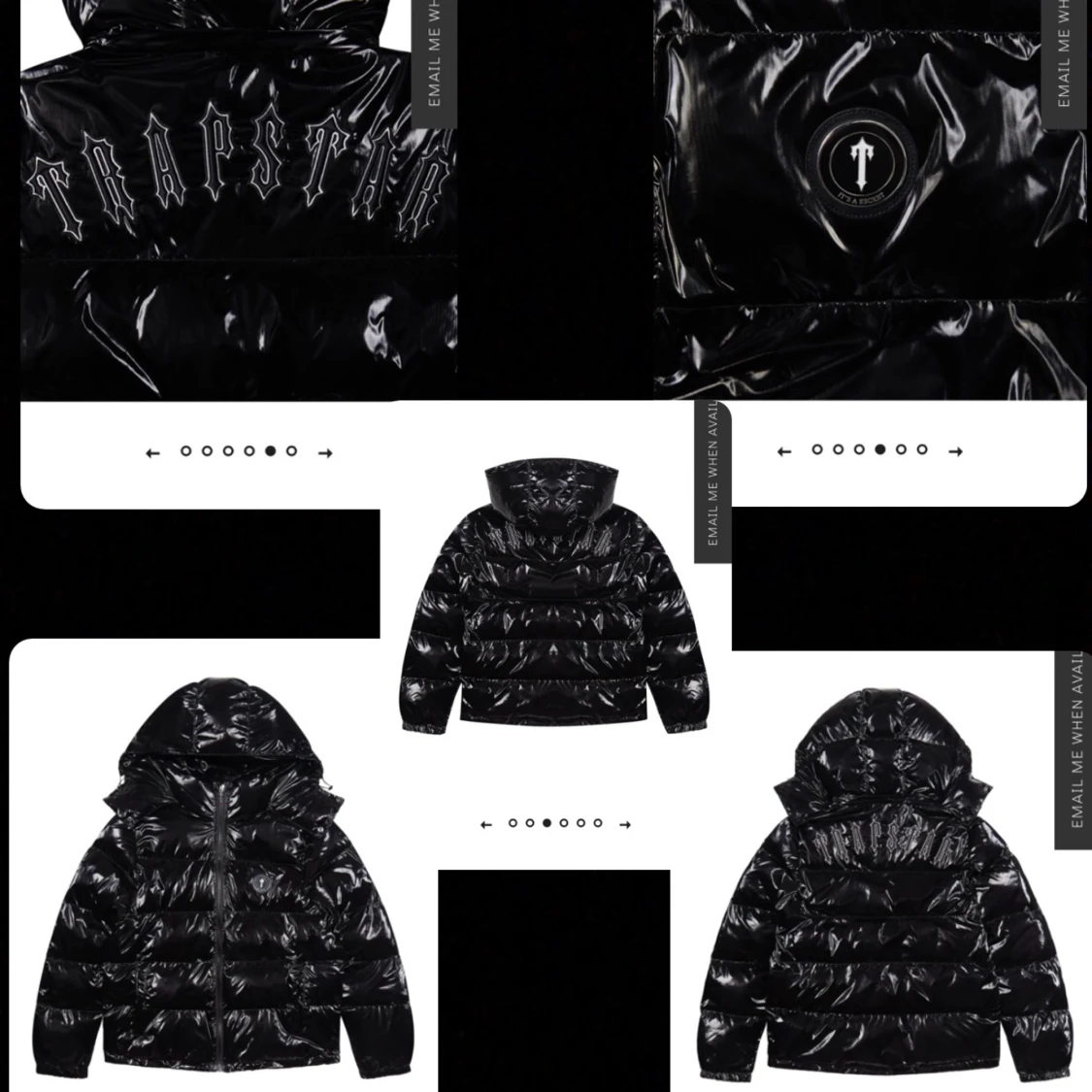 TRAPSTAR IRONGATE DETACHABLE HOODED PUFFER JACKET - SHINY BLACK🖤💖 - 91