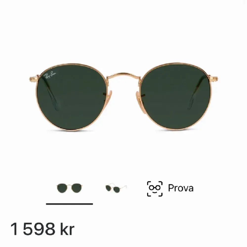 Rayban Solglasögon (endast använda 1 gång) - säljes då jag inte tyckte de passade mig så bra. Skickas mot spårbar frakt för 66kr. Original pris: 1598kr (sista bilden är lånad). Accessoarer.