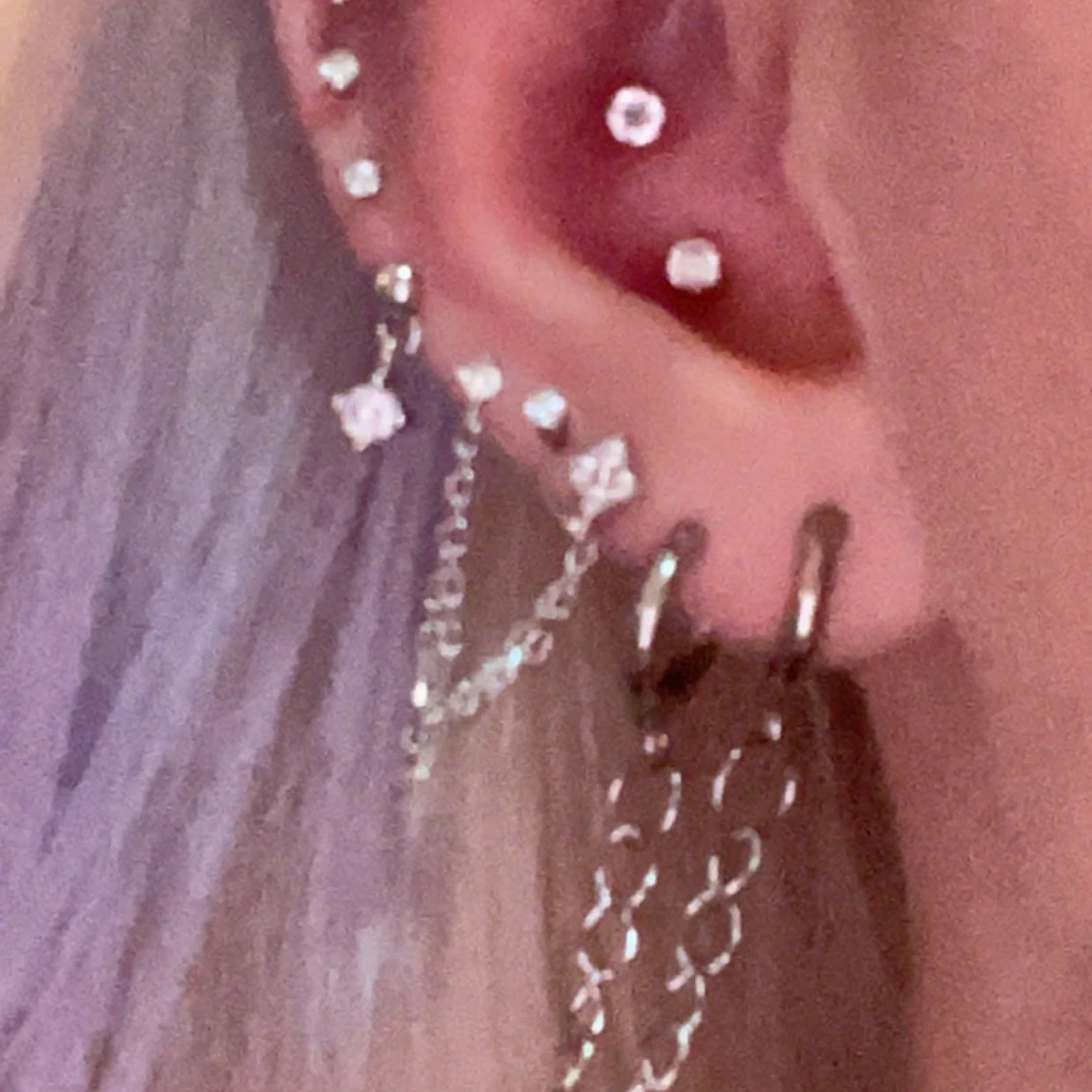 Chain dubble hoop earrings - 90