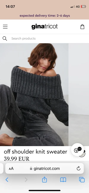 Stickad off shoulder - Tar endast Swish! Jätte fin grå stickad tröja från gina som e off shoulder, köpte den i storlek M och tycker därför att den är lite lång för mej som är 158. Den kommer därför inte till användning🫶