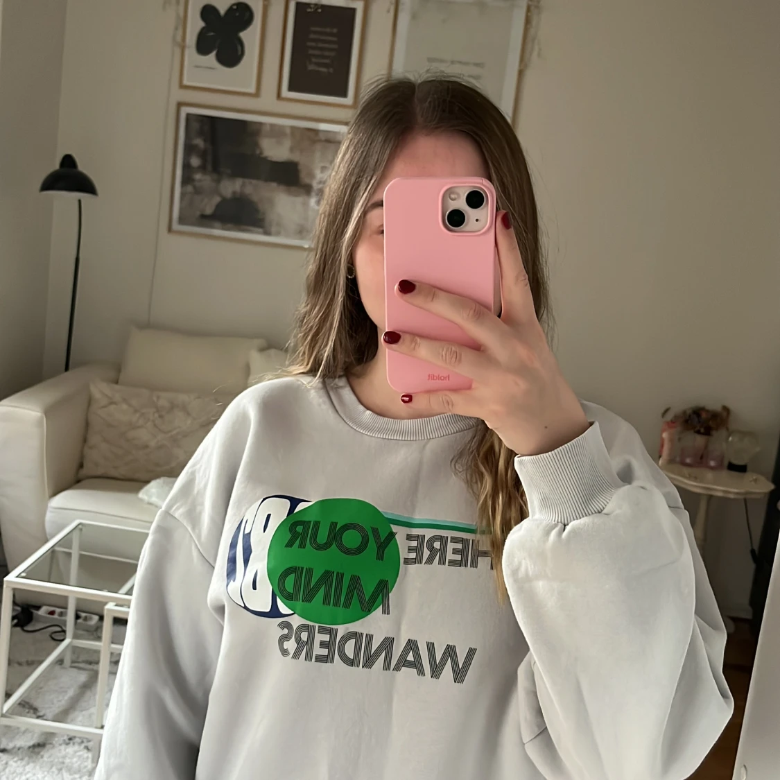 Oversized collagetröja  - 90