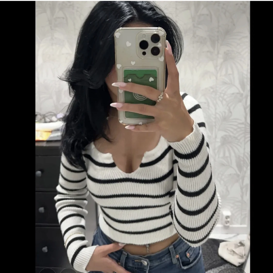 Randig stickad tröja