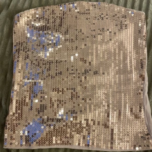 Glittrig tubtopp - Glittrig tubtopp/linne😍 säljer tröjan för att den inte kommit till användning. Lappen är bortklippt men är från na-kd för ungefär 2 år sen. 