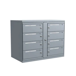 Fastighetsbox Lynx Kompakt 2×4 fack – Grå  - Fastighetsbox med 8 fack (passar för 8 lägenheter)