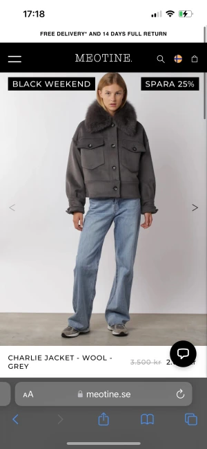 Meotine jacka - Helt ny meotine jacka bara använd två gånger men behöver pengar så därför väljer jag att sälja! nypris 3500