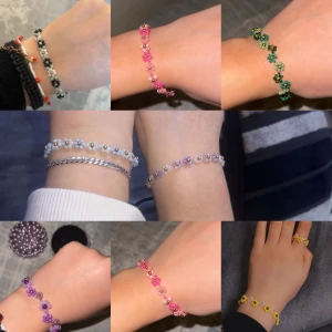 Blomarmband och blomringar  - Blomarmband och ringar i pärlor! Finns i guld 👩🏼 och silver 👩🏼‍🦳 kika in profilen för fler armband och ringar🌸
