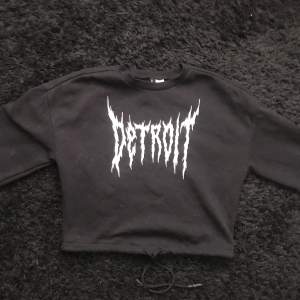 Sweatshirt med tryck Detroit, knappt använd bara testad och sen bara legat i min garderob :) strl xs, dragsko vid midjan. Vid fler frågor eller bilder skriv gärna<3 